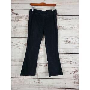 Free People Pull On Velvet Pants XS Womens Black Mid Rise Straight Leg Hip Zip